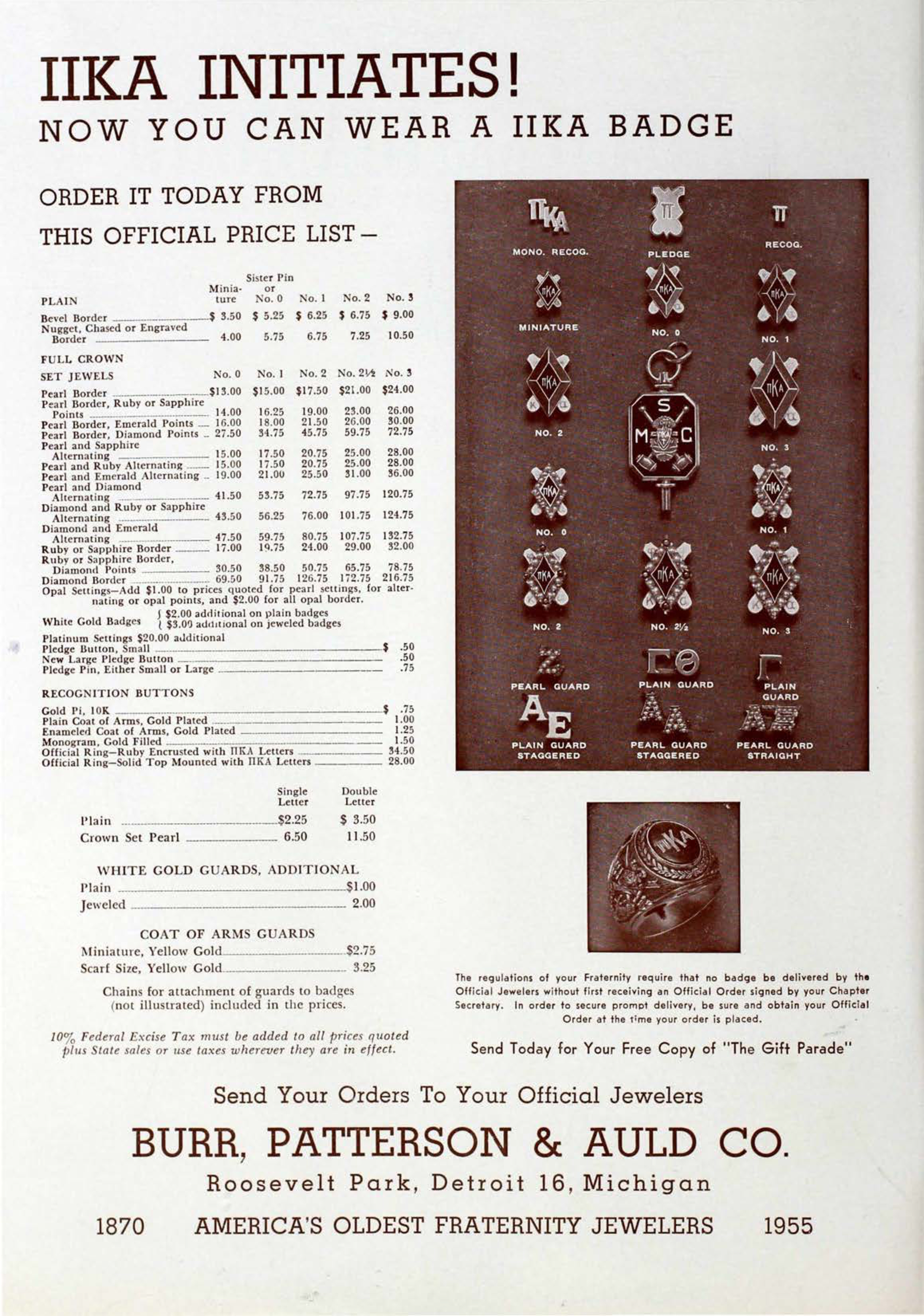 Burr, Patterson & Auld Co. Advertisement, September 1955